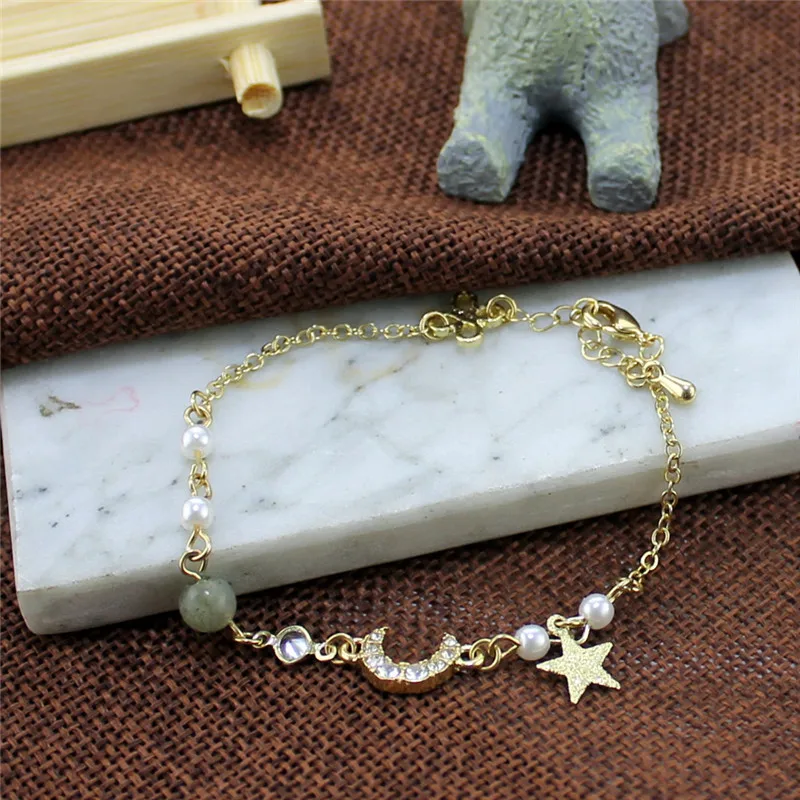 XQ Модный женский браслет Солнце Луна цвет сердце белый искусственный жемчуг
