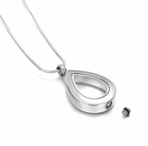 

IJD9888 Women Men Accessories Jewelry Glass Design hot selling Water Drop Cremation Mini Urn Keepsake for Human/ Animal Ashes