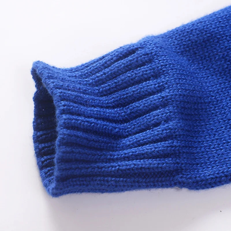 Однотонные элегантные теплые свитера для мальчиков вязаный детский пуловер с