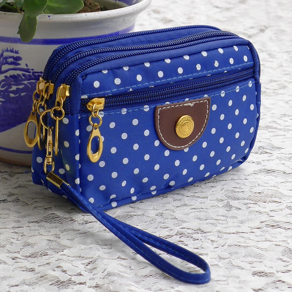 Узор в горошек Carteras Mujer женский клатч кошелек чехол для телефона Carteiras Femininas сумка для денег женский кошелек держатель для карт в винтажном стиле