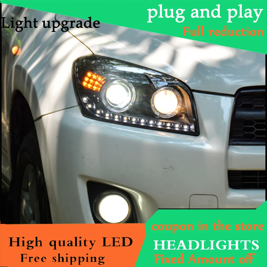 Автомобильный Стайлинг чехол для Toyota RAV4 2009-2013 фары светодиодные DRL линзы HID
