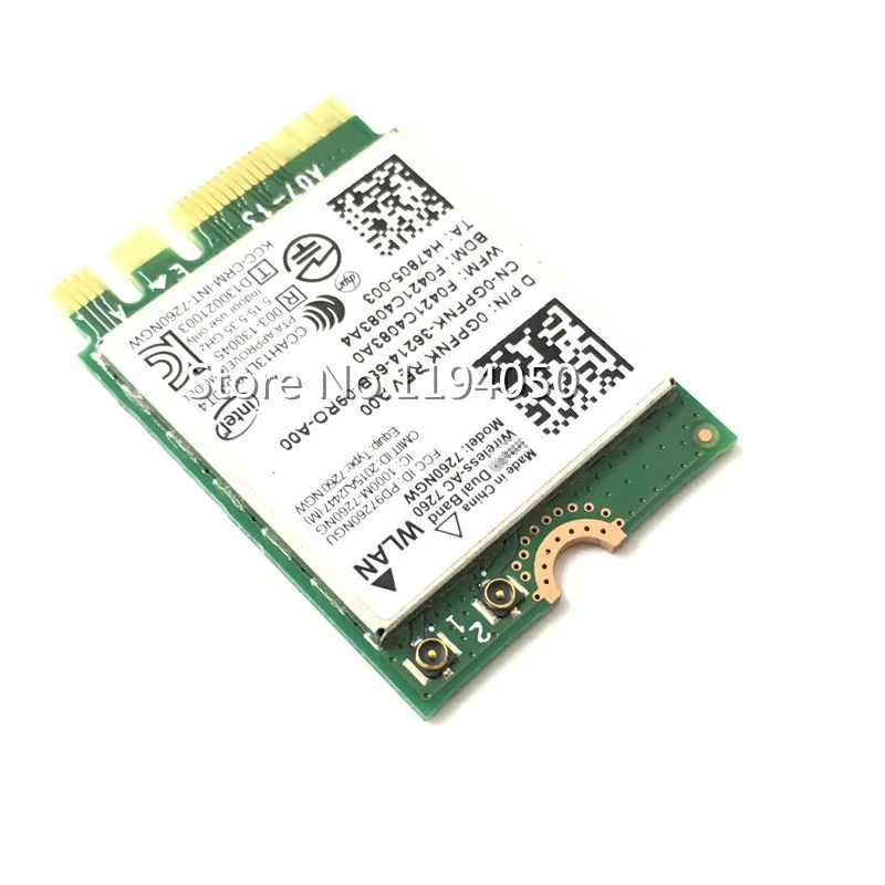 Абсолютно Intel двухдиапазонный беспроводной-AC 7260 Plus 2x2 Bluetooth 4,0 867 Мбит/с NGFF внутренний Linux/Win7/Win8/Win10 AP