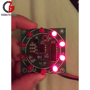 Вращающийся набор NE555 Lucky, электронный комплект CD4017, наборы для самостоятельной сборки со светодиодный Ной подсветкой, импульсный генератор постоянного тока 3 в 5 В для рождественского праздничного украшения