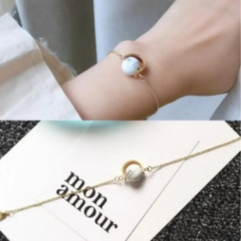 Новинка индивидуальный ретро браслет транспортировка бусы натуральный мрамор