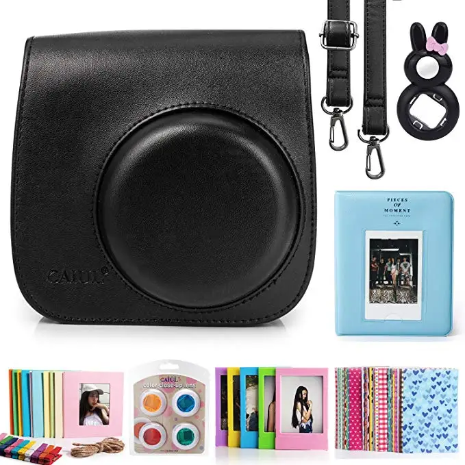 9 in 1 Accessories Kit for Fujifilm Instax Mini 8/9 Camera Painting Carrying Case Bag Cover/Selfie Mirror/Filter/Album/Sticker