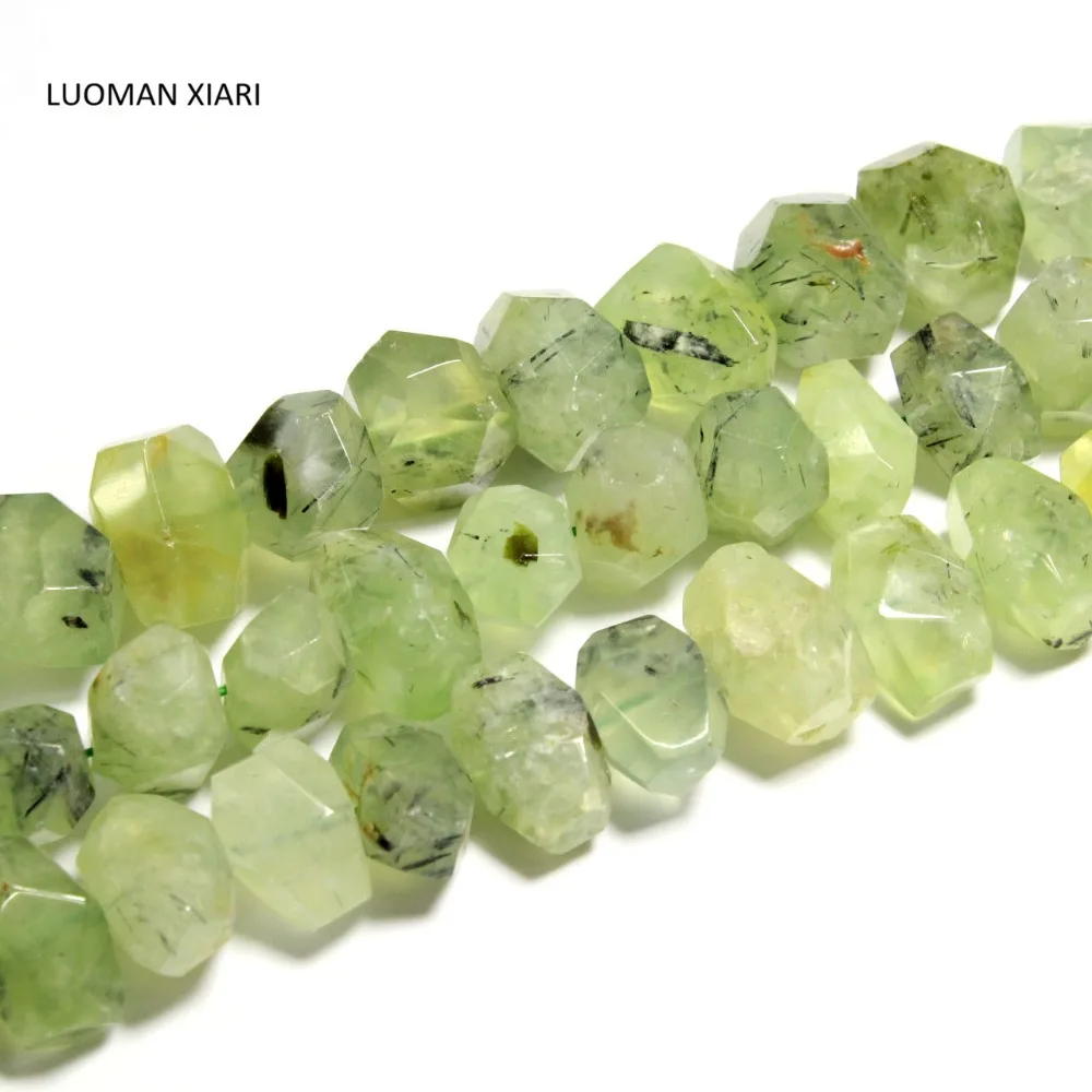 Luoman xiari Нерегулярные натуральный гранит Prehnite камень бусины для самостоятельного изготовления ювелирных изделий ожерелье материал около 14*20 мм нить 15''