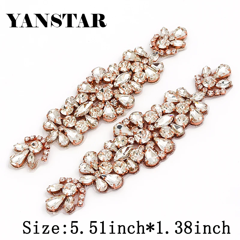 YANSTAR (1 шт.) оптовая продажа 14*5 см свадебный пояс из розового золота со стразами и
