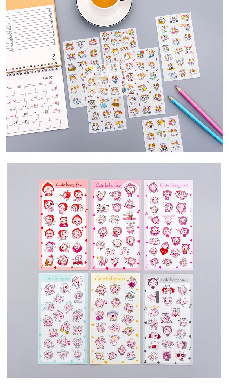6 шт/лот мультяшная наклейка в форме свиньи kawaii кошка собака украшение DIY дневник в стиле Скрапбукинг наклейка s канцелярские принадлежности подарок школьные принадлежности