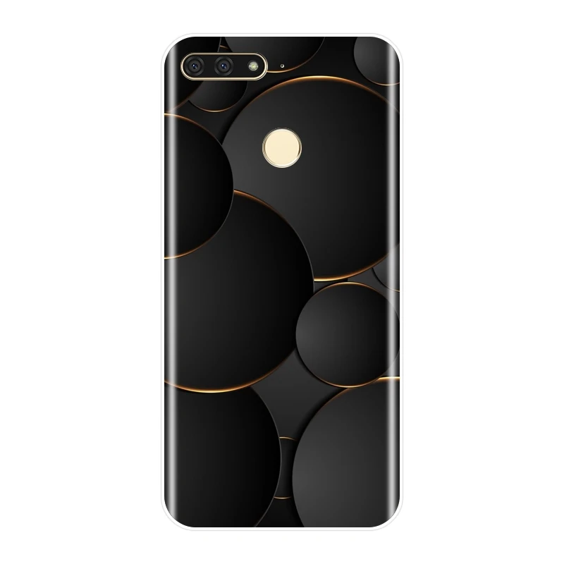 Мягкий чехол для телефона huawei Y5 Y6 Y7 Prime 2018 Y9 2019 силикон Роскошные Геометрия задняя