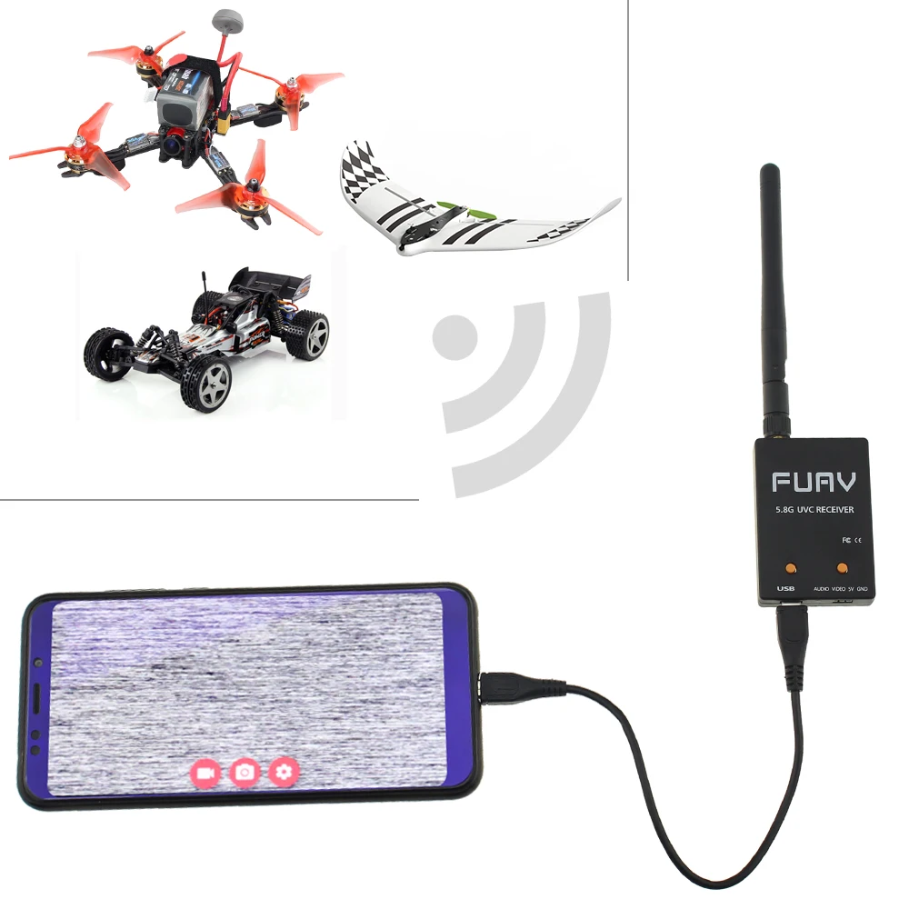 Новинка 5 8 ГГц 150CH Мини OTG FPV приемник видеосигнала для Android или Windows|Детали и