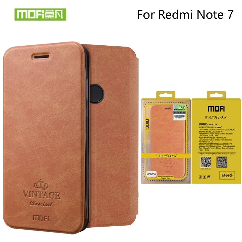 Для Xiaomi Redmi Note 7 Чехол Флип кожаный чехол s Mofi для Xiaomi Redmi Note 7 Pro Высокое качество Книга Стиль чехол для телефона