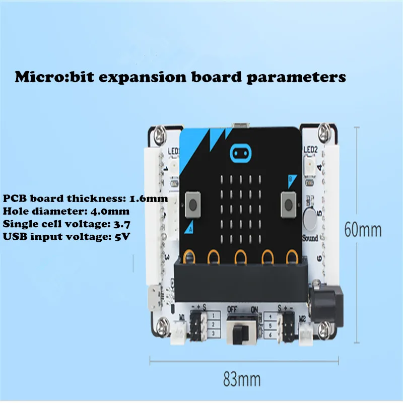 DIY micro: Плата расширения бит/плата управления Комплект расширения литиевая батарея источник питания питон/микробит плата управления Комплект робот t