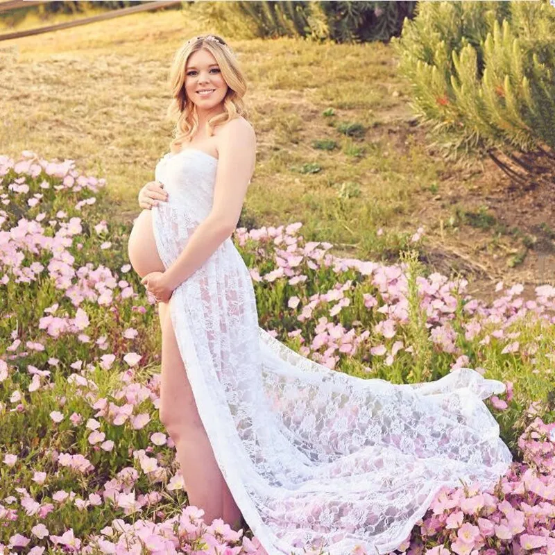 Новинка Реквизит для фотосъемки беременных летняя кружевная Одежда с разрезом и