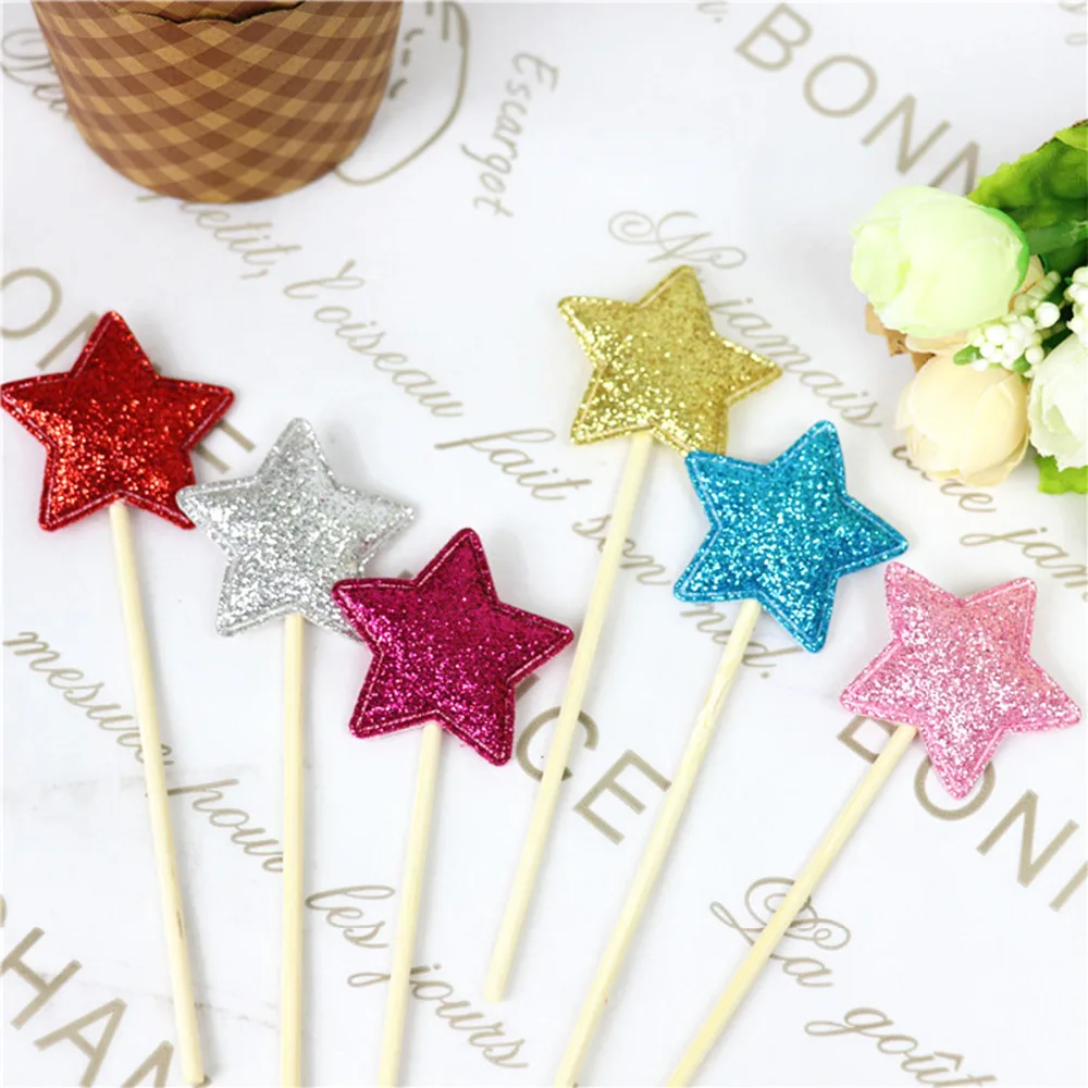 1 компл.. (6 шт.) Многоцветный корона Сердце Звезда тема флаг Кекс Торт аксессуары