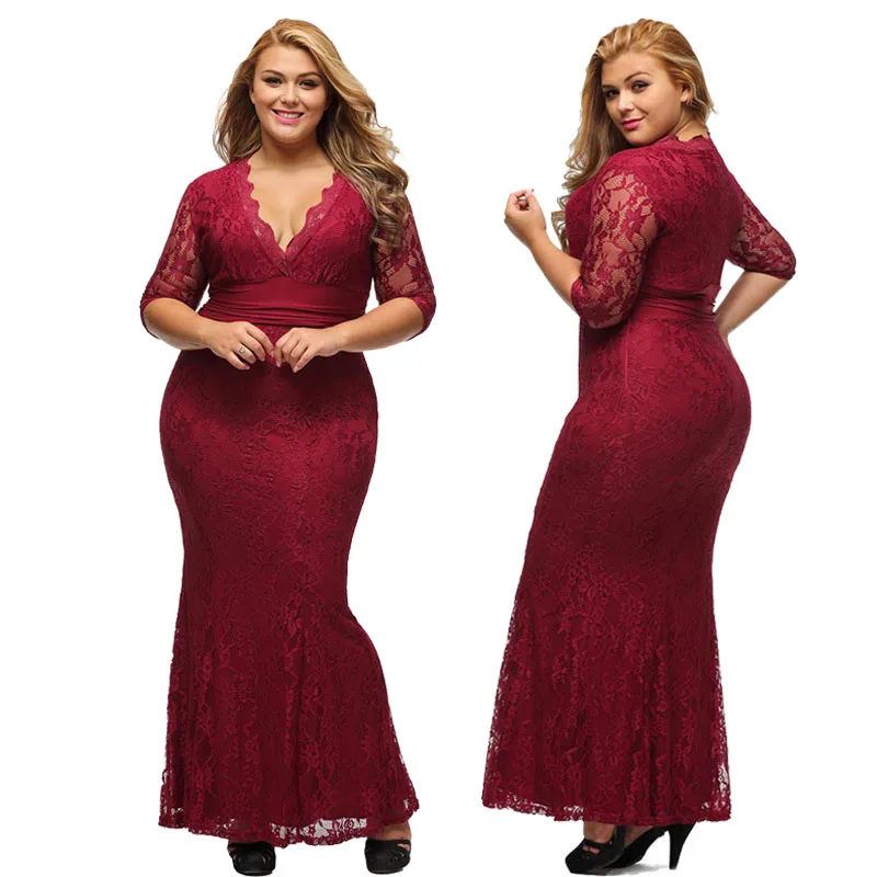 Ilishop 2017 Лидер продаж женские элегантные Кружева платье плюс Размеры