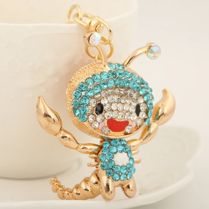 Creative Crystal Scorpion Key chains Ring Fashion Rhinestone Animal Metal Keychain Keyring For Women Bag Charms Pendant Jewelry | Украшения