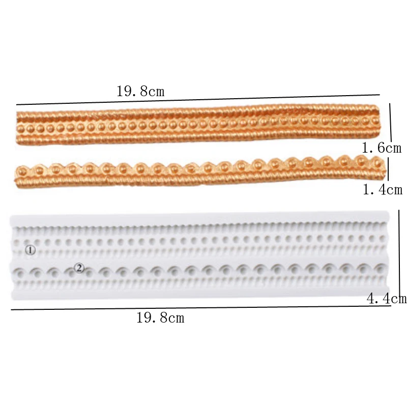YX0292 Pearl Strip Border Mould Silicone Mold Fondant Cake Decorating Tool Gumpaste Sugarcraft Chocolate Forms Bakeware - Цвет: YX0292