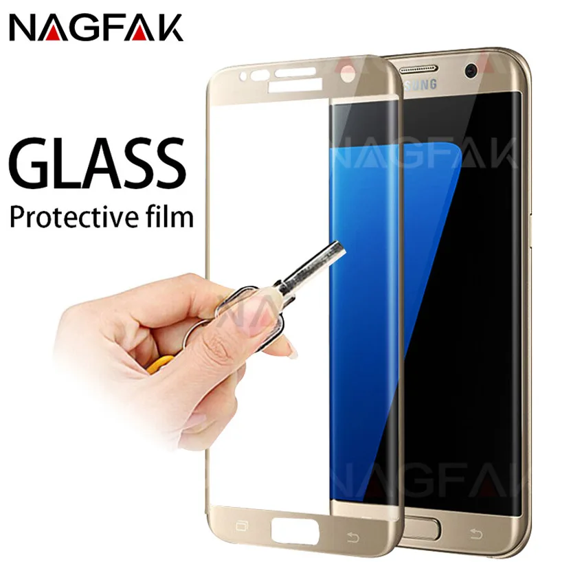 Защитное стекло NAGFAK для Samsung Galaxy S7 S6 Edge закаленное экрана 3D изогнутое пленка |