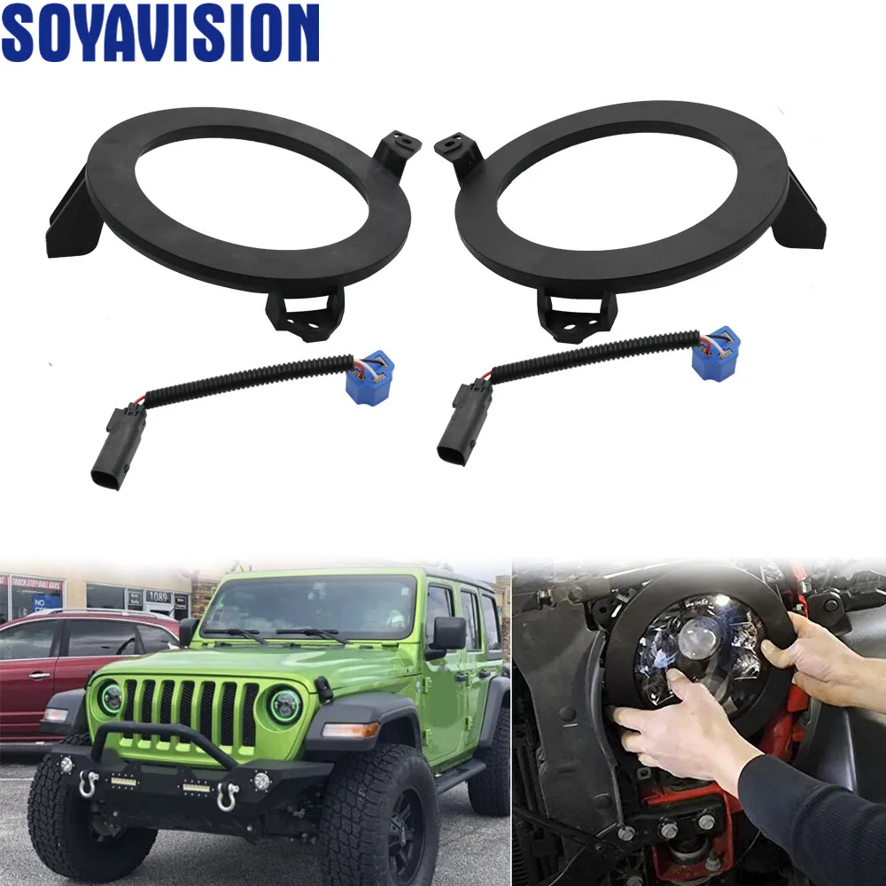 Новый фар монтажные кронштейны для 2018 2019 Jeep Wrangler JL 7 дюймовый светодиодный