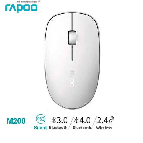 M200 White Rapoo 3D Тонкий 3520 P Беспроводная Оптическая Мышь Для Apple ПК с Windows Ноутбука Мыши с 1000 ТОЧЕК/ДЮЙМ Ambidextrous и Пыли-доказательство дизайн - Цвет: M200 White