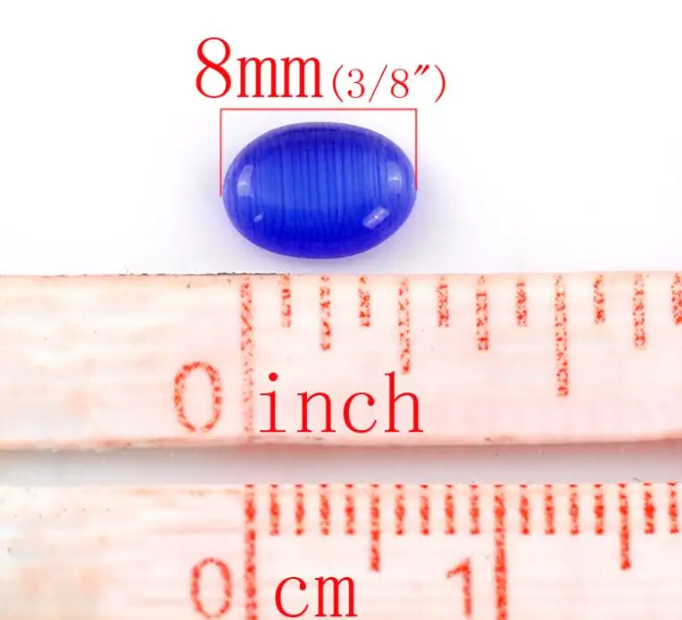 100 шт. смешанный стеклянный кабошон кошачий глаз овальные купольные Кабошоны
