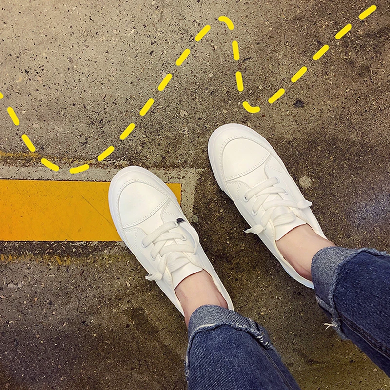 New Women Casual White Shoes Soft Leather Comfortable Shoes Women Soild Spring and Autumn Solid Slip on Flats