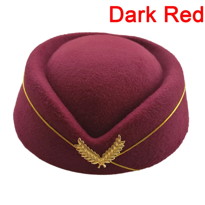 Авиакомпания стюардесса шляпа профессионалов дамы элегантный шерсть фетровые