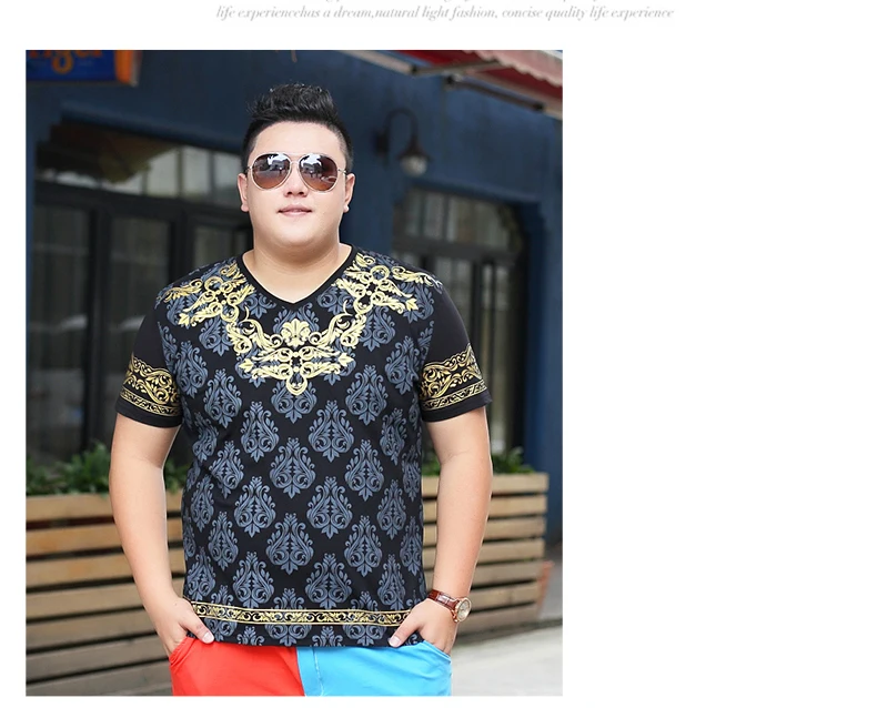 Мужская футболка в стиле хип-хоп, 5XL, 6XL, 7XL, этнический стиль, принт, большой размер, Мужская футболка с v-образным вырезом, короткий рукав, летние мужские футболки, новинка