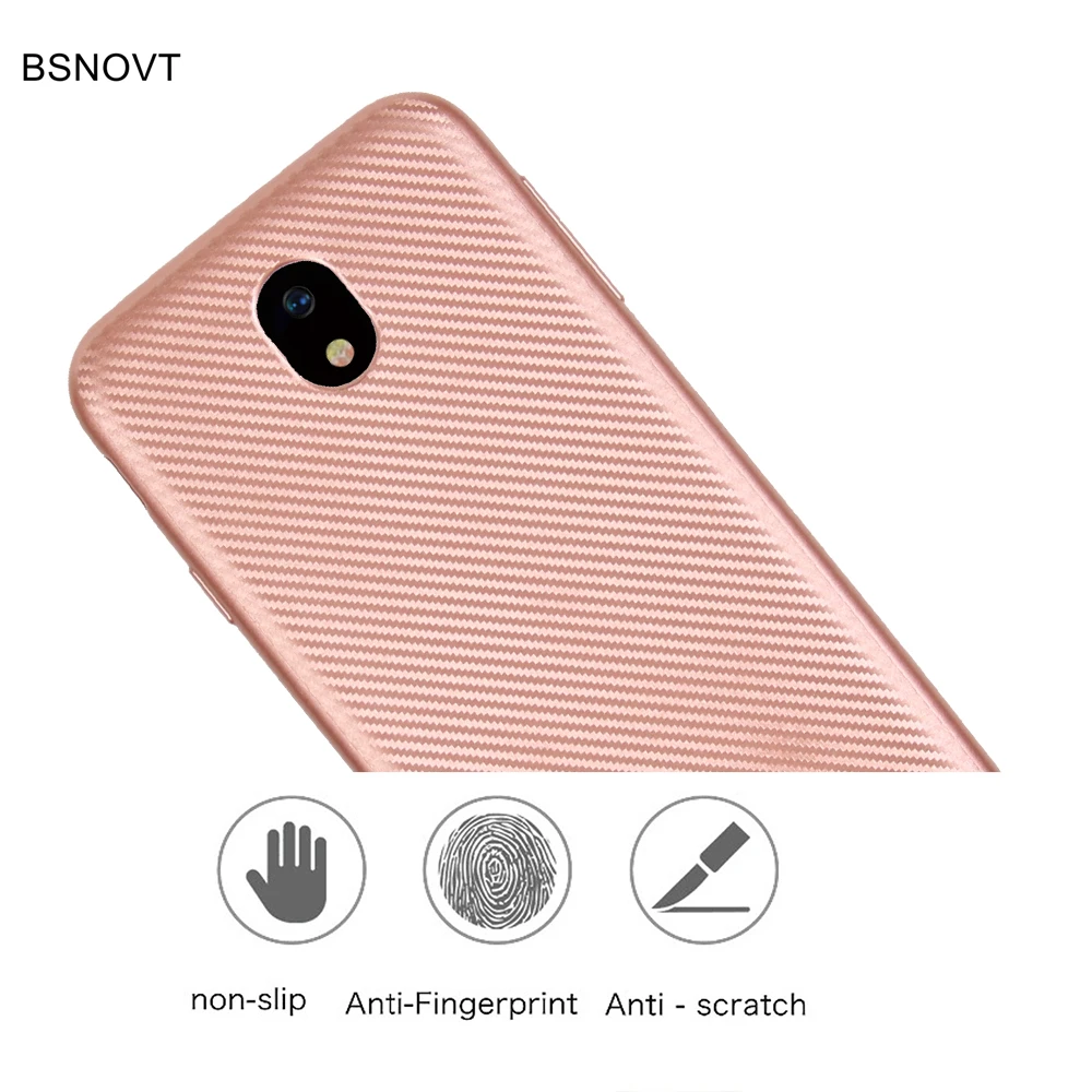 sFor Samsung Galaxy J3 2017 Case Soft Carbon fiber Slim TPU Phone For Cover J330 |