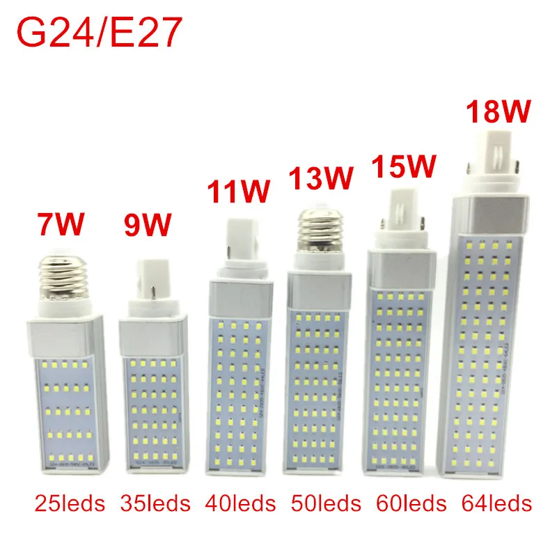 Светодиодные лампы G24/E27 7 Вт 9 11 13 15 18 светодиодная лампочка кукуруза SMD 2835