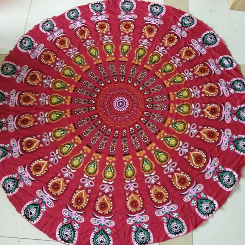 &quotЛучший&quot круглый коврик Scarve МАНДАЛА ГОБЕЛЕН пляжный пикник плед одеяло
