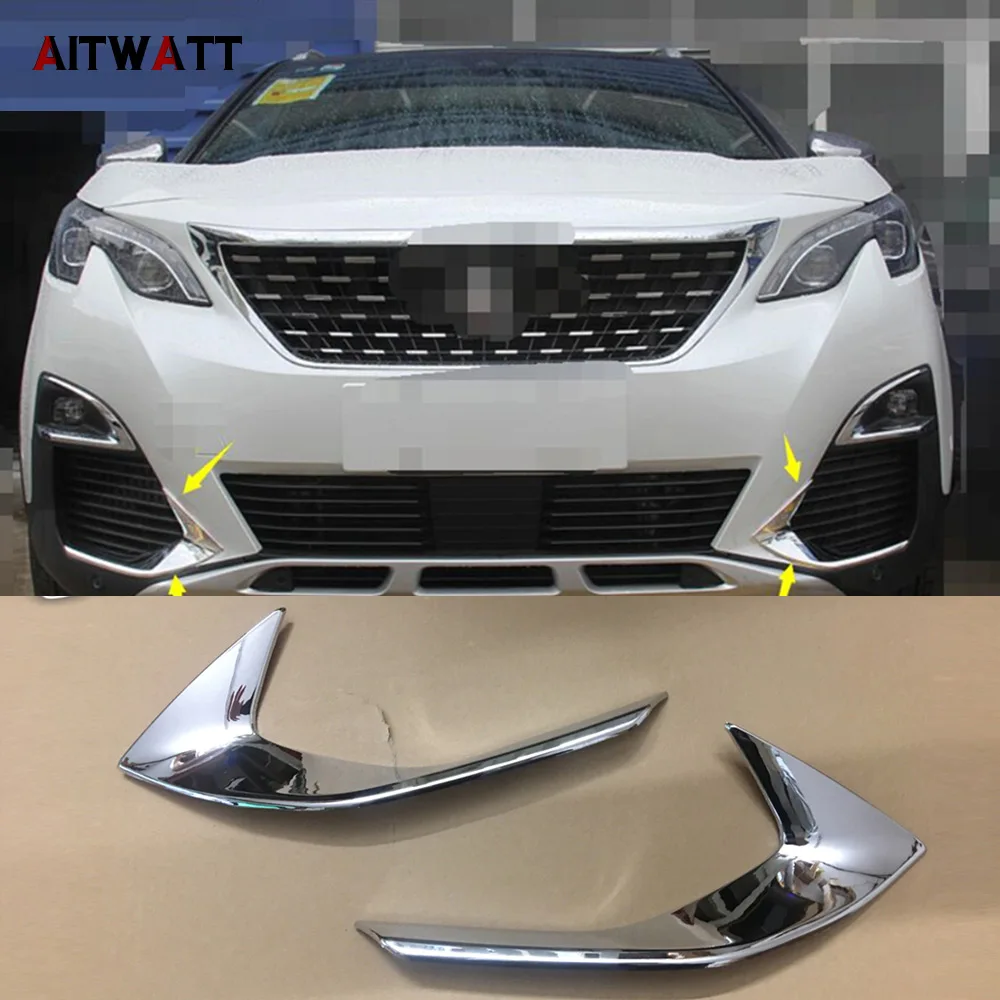 2 шт. хромированные передние противотуманные фасветильник для Peugeot 3008 3008GT 2017 2018