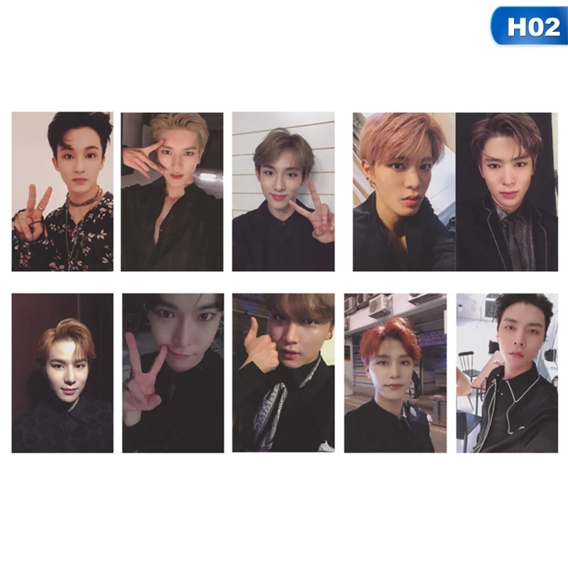 H02 10 шт./компл. NCT DREAM NCT127 альбом прозрачная Фотокарта регулярные-неправильные карты самодельные карты фотокарты бумажные карты - Цвет: H02
