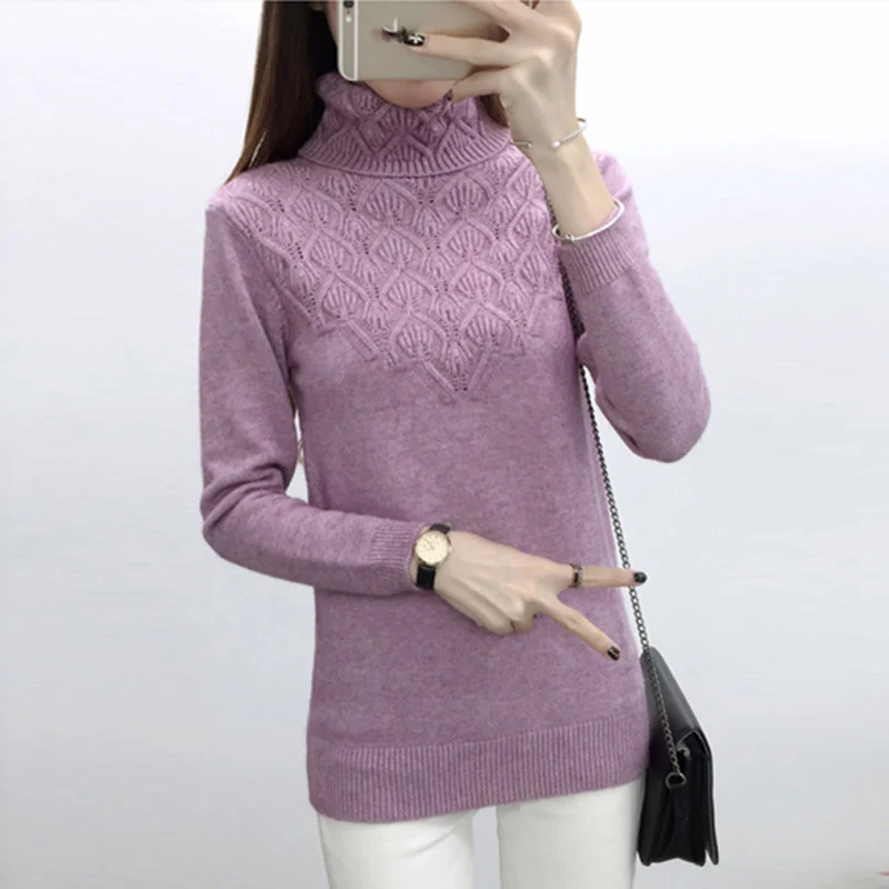 Knitted And Pullovers women sweater 2019 Autumn Winter Casual Turtleneck long sleeve pullover Fashion Pull Femme | Женская одежда