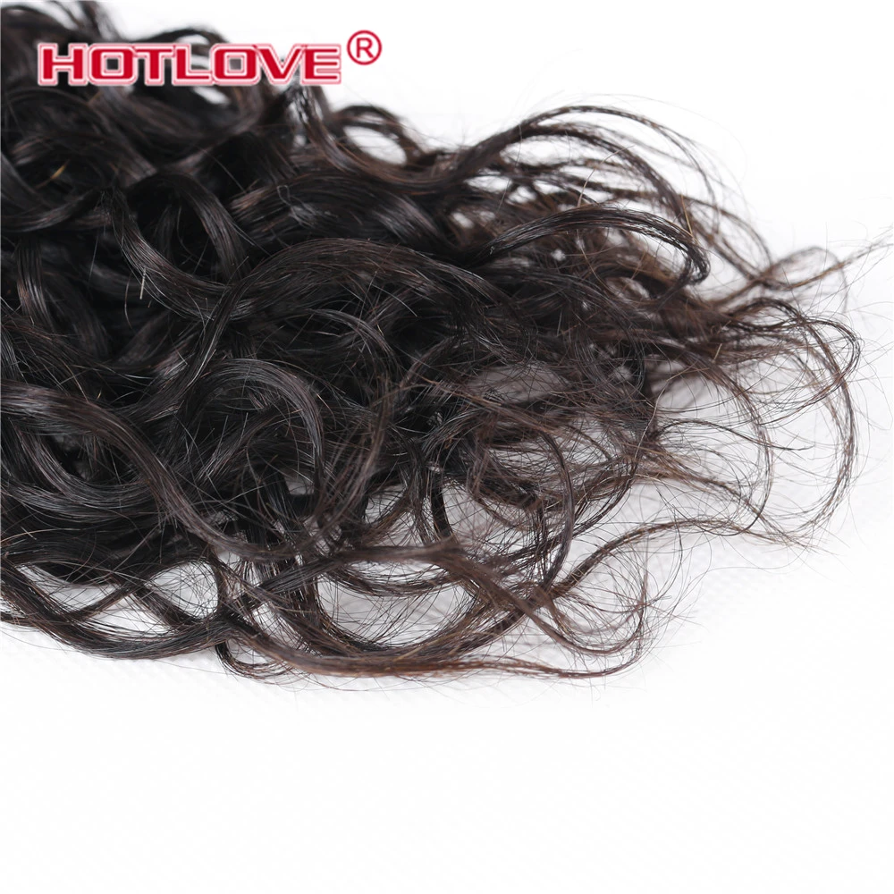 Волна воды Связки с закрытием Номера для человеческих волос 3 4*4 дюйма Hotlove