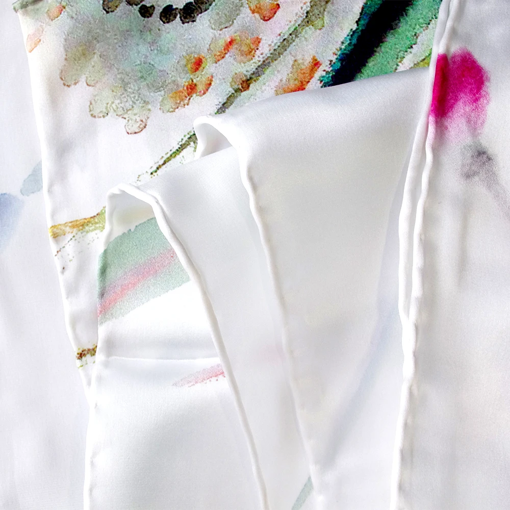 Aishidis новый длинный шелковый шарф цветочный большой и шали цветок петунии бабочка