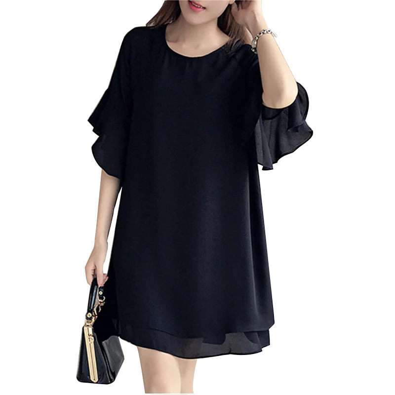 Большой леди платья 5XL 4XL 3XL корейские летние Для женщин Мода-Line свободные