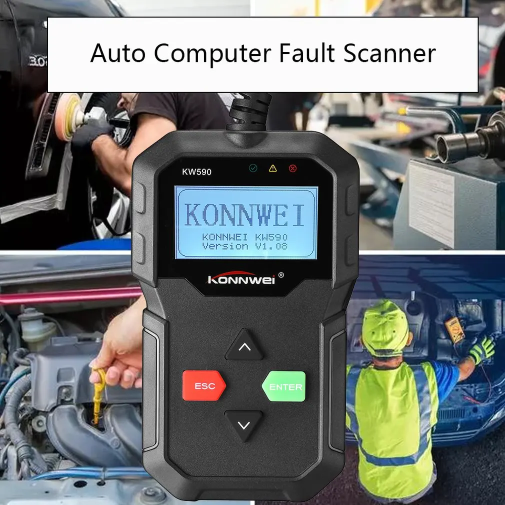 KW590 приспособление для диагностики obdii Автомобильный сканер устранения