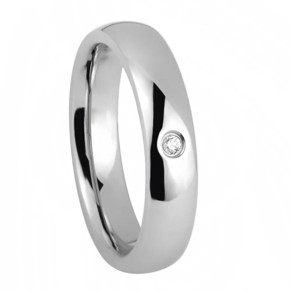

4MM Women's Silver Titanium Ring Female Fashion Marriage Jewelry