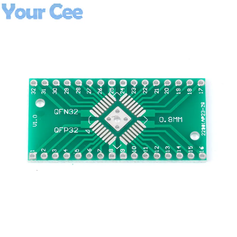 20 шт. QFN32 QFP32 к DIP DIP32 адаптер конвертер разъем PCB SMD 0,8 мм 0,65 мм контактный шаг универсальная плата пластина IC Pinboard FR4