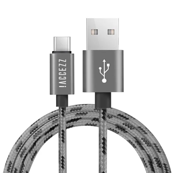 Grey ACCEZZ type-C USB кабель для samsung S8 S9 Plus Oneplus 6 быстрая зарядка для Xiaomi 5 Mi8 Max 2 huawei P20 шнур для зарядки телефона - Цвет: Grey
