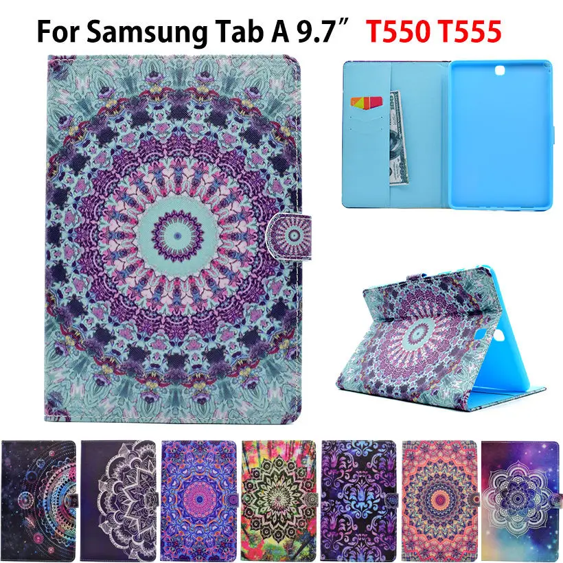 Модный чехол книжка из искусственной кожи для samsung galaxy tab A 9 7 SM T555 T550 P555|for tab|smart