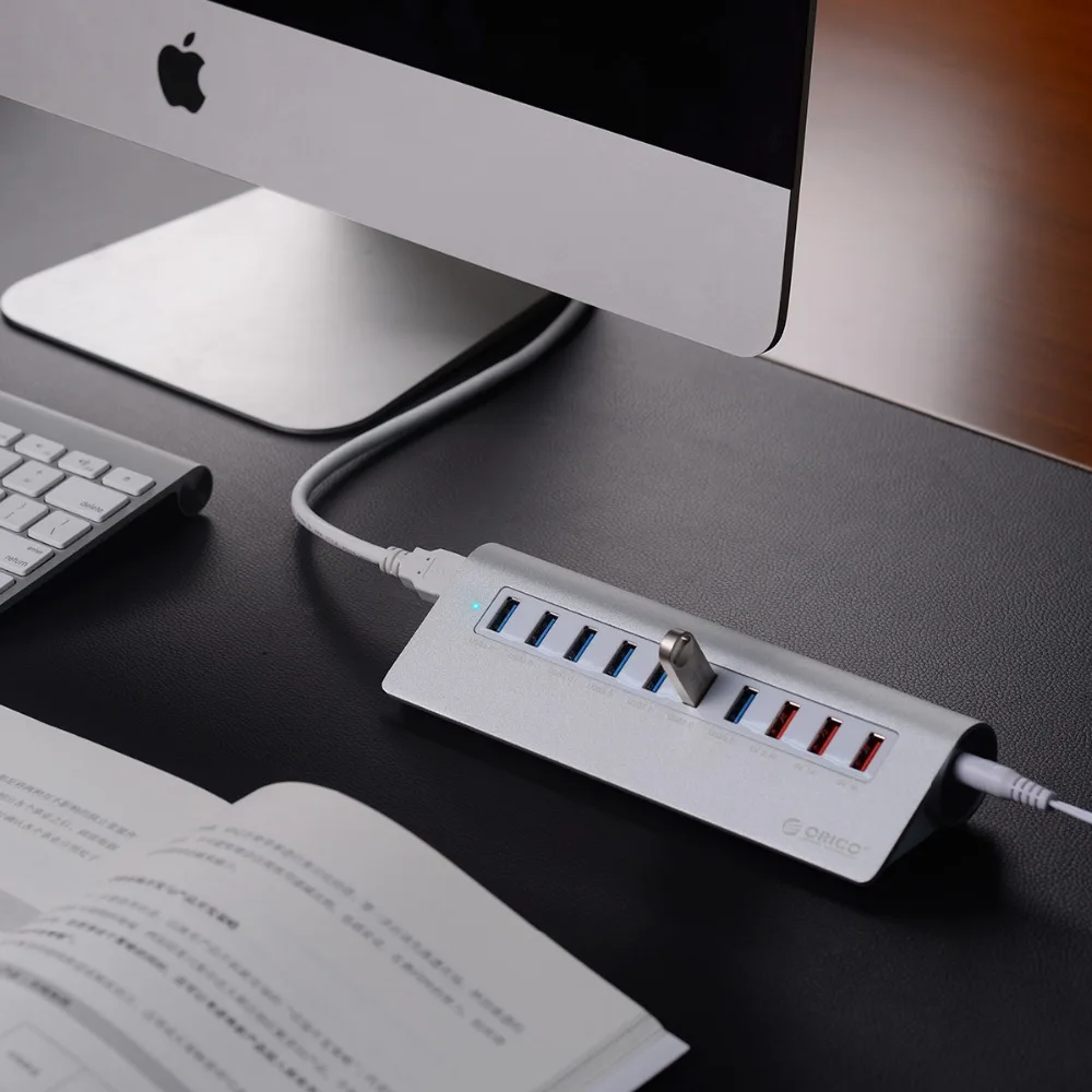 ORICO Суперскоростной usb концентратор с 10 портами 7 USB 3 0 5 Гбит/с порта для зарядки