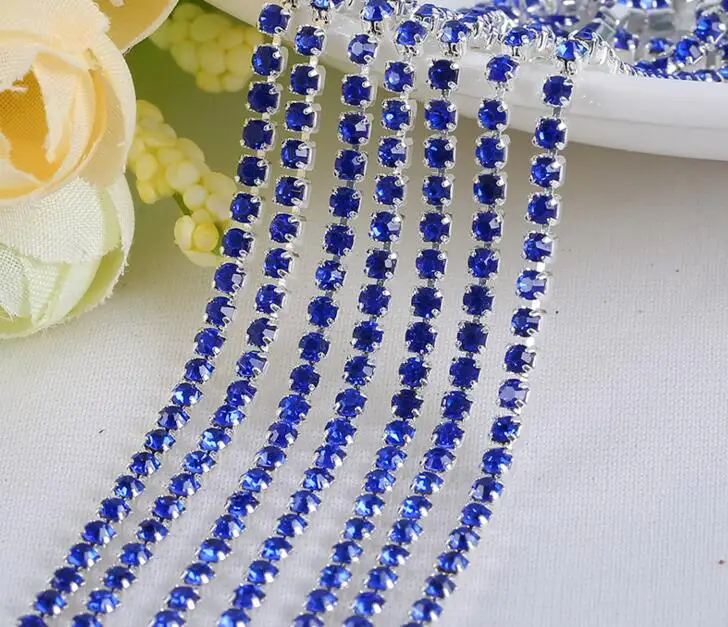 10 метров 3 мм голубой бриллиант искусственная отделка цепи|rhinestone trim|rhinestone closuretrim