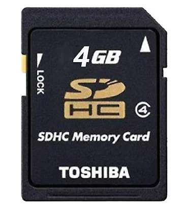 

Toshiba 4GB SD Card SDHC Class 4 Flash Memory Card C4 P-SDHC4G4 Genuine High Speed Memory SD For Digital Cameras