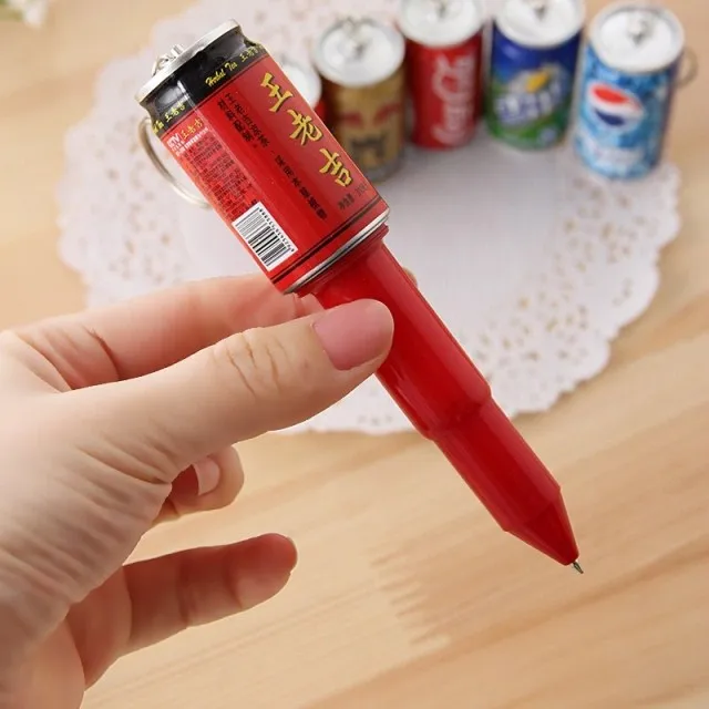 10 Pcs Creative stationery cans ball - point pen Wanglaoji Red Bull Bean Sprite Drink Pen personality new strange stationery