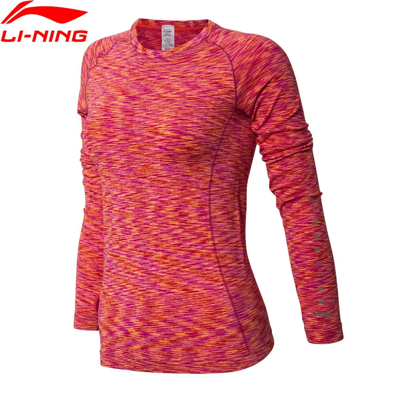 Женская футболка для бега Li Ning с длинным рукавом бесшовная тонкая подкладка li ning