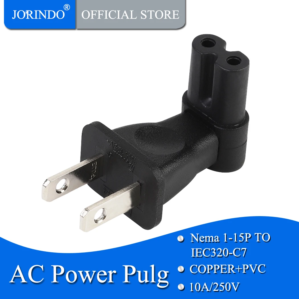 Адаптер переменного тока с 2-контактным штекером на IEC 320 C7, Nema 1-15P