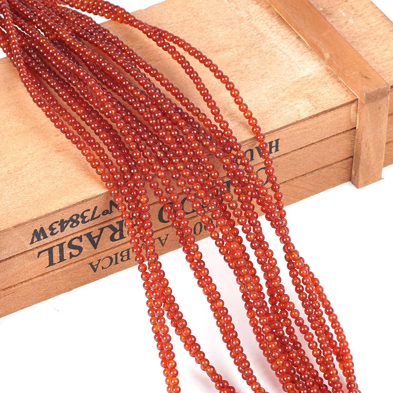 Natural Stone Beads Red Agate Round Loose Bead Onyx 3mm Ball Carnelian for Muslim Prayer Rosary Jewelry Bracelet Making Craft | Украшения и