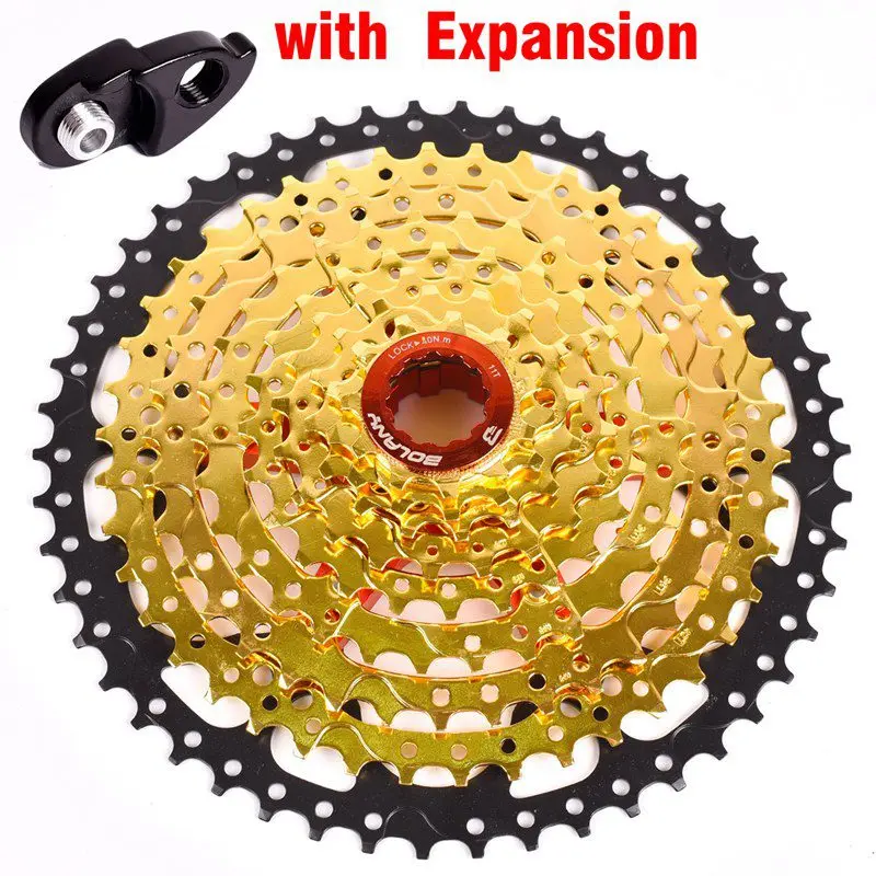 50T gold extension Велосипед Freewheel BOLANY MTB Cassete 9 S 27S 11-42T 50T 32T горный велосипед запчасти 9 скоростная кассета свободного хода велосипеда совместимы с золотом - Цвет: 50T gold extension